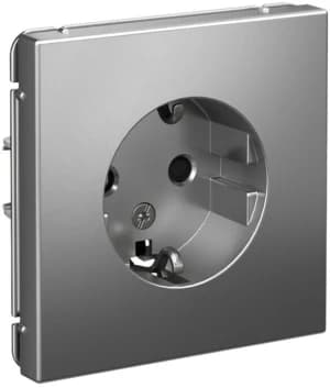 Розетка электрическая Schneider со шторками (Сталь)