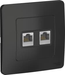 Розетка информационная RJ45 двойная категория 5e (Антрацит)