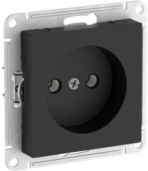 Розетка электрическая Schneider на автозажимах без заземления (Карбон)