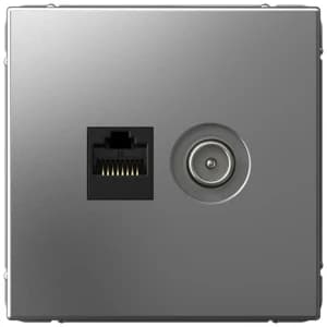 Розетка двойная Systeme Art Gallery ТВ + компьютерная RJ45 кат. 5e (Сталь)