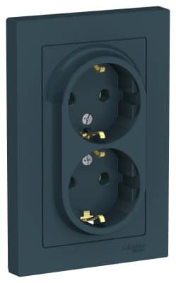 Розетка электрическая Schneider двойная (Изумруд)