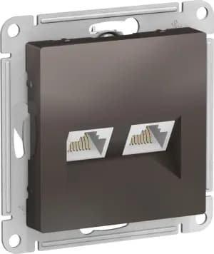 Розетка информационная RJ45 двойная категория 5e (Мокко)