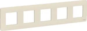 Рамка Schneider Studio, 5 постов, Бежевая