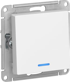 Одноклавишный выключатель с подсветкой (Белый)