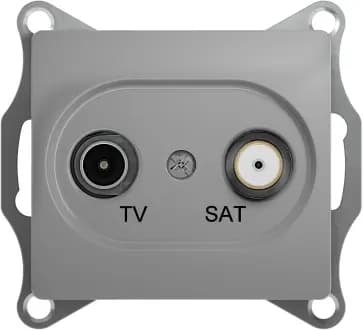 Розетка TV/SAT проходная Glossa (алюминий)