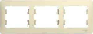 Рамка Systeme Glossa, 3 поста, горизонтальная, Бежевая