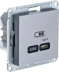 Зарядное устройство USB Schneider, USB-C 3.25A 65Вт, 3.25A (Сталь)