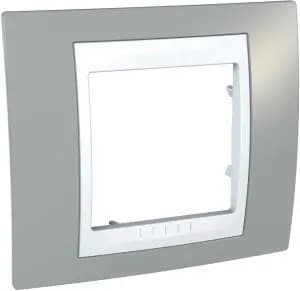 Рамки Unica Хамелеон, 1 пост - серая с белой вставкой