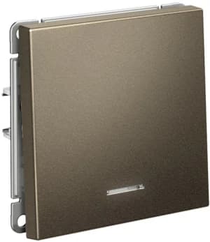 Одноклавишный выключатель с подсветкой на автозажимах (Мокко)