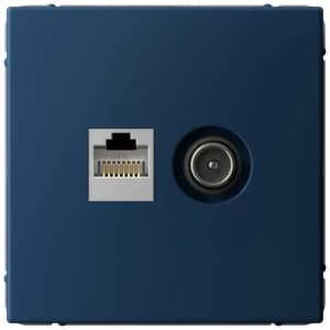 Розетка двойная Systeme Art Gallery ТВ + компьютерная RJ45 кат. 5e (Аквамарин)
