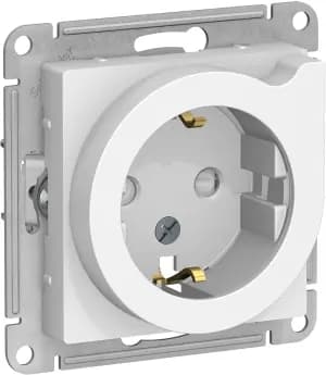 Розетка электрическая Schneider со шторками с выталкивателем вилки (Белый)