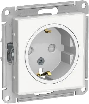 Розетка электрическая Schneider со шторками ART (Белый)