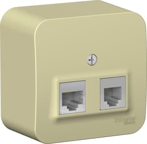 BLANCA О/У РОЗЕТКА двойная: комп.RJ45, кат.5E + телеф. RJ11, ИЗОЛ.ПЛ.,БЕЖЕВЫЙ