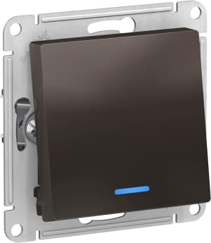 Одноклавишный переключатель с подсветкой (Мокко)