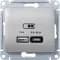 Зарядное устройство USB Schneider, USB-A + USB-C, 45Вт (Платина)