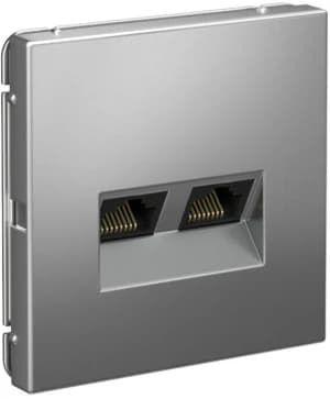 Розетка информационная RJ45 двойная категория 6a (Сталь)
