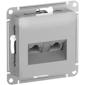 Розетка информационная RJ45 двойная категория 6a (Алюминий)
