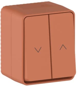 AtlasDesign PROFI IP54 2-клавишный ВЫКЛЮЧАТЕЛЬ ДЛЯ ЖАЛЮЗИ, 2хсх.4, ТЕРРАКОТОВЫЙ