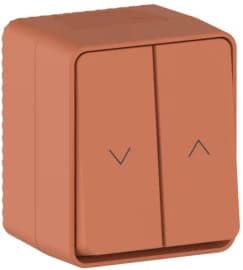 AtlasDesign PROFI IP54 2-клавишный ВЫКЛЮЧАТЕЛЬ ДЛЯ ЖАЛЮЗИ, 2хсх.4, ТЕРРАКОТОВЫЙ