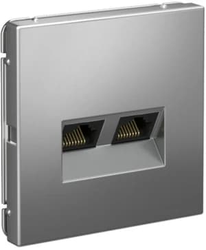Розетка информационная RJ45 двойная категория 5e (Сталь)