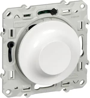 Светорегулятор Odace поворотный проходной 40-600 ВА (Белый)