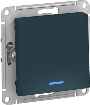 Одноклавишный выключатель с подсветкой (Изумруд)