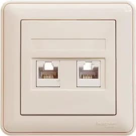 Розетки компьютерные (RJ-45) двойные Schneider W59 (Слоновая кость)