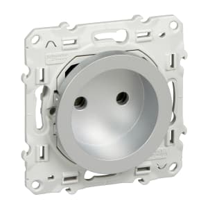 Розетка электрическая Schneider Odace (алюминий)