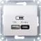 Зарядное устройство USB Schneider, USB-A + USB-C, 45Вт (Перламутр)