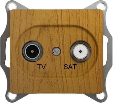 Розетка TV/SAT оконечная Glossa (дерево дуб)