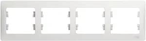Рамка Systeme Glossa, 4 поста, горизонтальная, белая