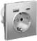 GAL000332 Розетка электрическая со шторками с заземлением USB-A 2.4A / USB-C 3A Systeme ArtGallery (Алюминий)