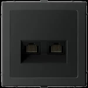 Розетка информационная RJ45 двойная категория 6a AtlasDesign с адаптером (Карбон)