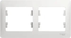 Рамка Systeme Glossa, 2 поста, горизонтальная, белая