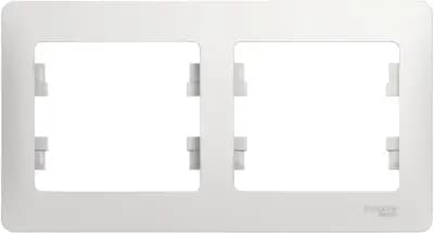 Рамка Systeme Glossa, 2 поста, горизонтальная, белая