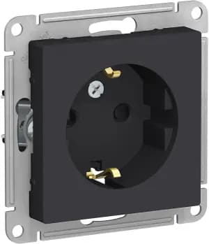 Розетка электрическая Schneider со шторками (Карбон)