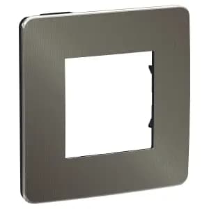 Рамка Schneider Studio Metal, 1 пост (никель/антрацит)