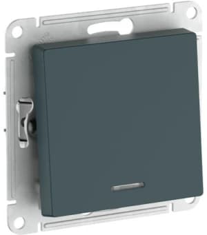 Одноклавишный переключатель с подсветкой на автозажимах (Изумруд)