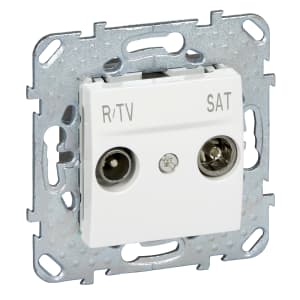 Розетка ТВ + радио + спутник обычная (белый)