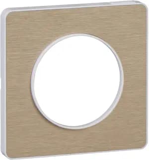 Рамка Odace, 1 пост (Полированная бронза / белая вставка)