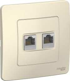 Розетка информационная RJ45 двойная категория 5e (Молочный)
