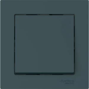 Одноклавишный выключатель в комплекте с рамкой на автозажимах (Изумруд)