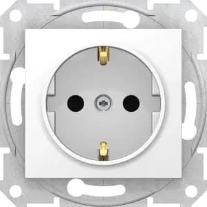 Розетка электрическая Schneider со шторками (Белый)