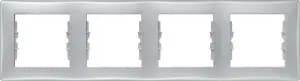 Рамка Schneider Sedna, 4 поста, горизонтальная (алюминий)