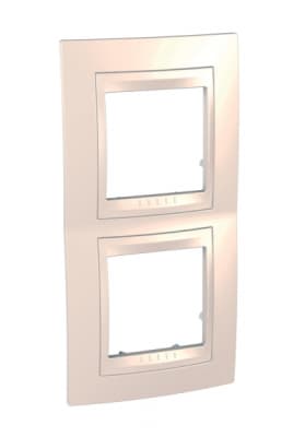 Рамки Unica Хамелеон, вертикальная 2 поста (бежевая)