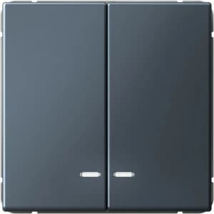 Двухклавишный выключатель с подсветкой (Грифель)