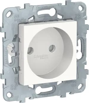 Розетка электрическая Schneider со шторками без заземления (Белый)