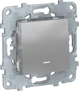 Одноклавишный переключатель с подсветкой (Алюминий)