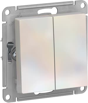 Двухклавишный выключатель (Жемчуг)