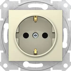 Розетка электрическая Schneider со шторками (Бежевый)